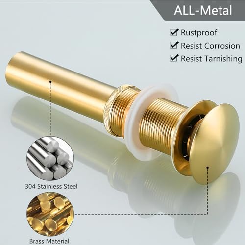 Reliable Gold-Finished Sink Drain for Home Use