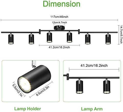 Modern 6-Light Track Lighting Kit