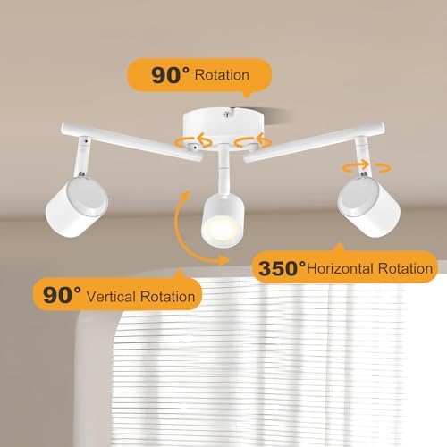 Arcfox 3-Light Track Lighting Kit Dimmable Adjustable 24W 3000K