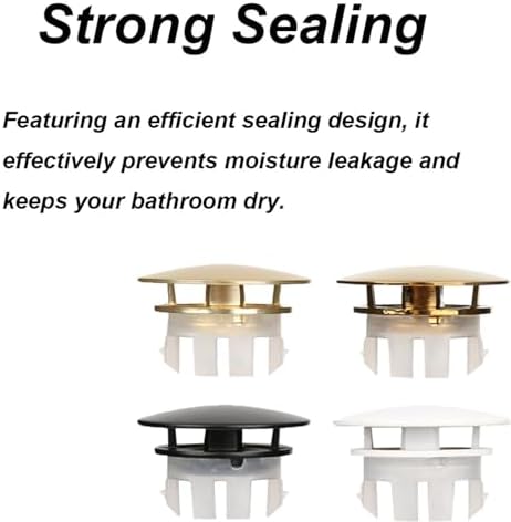 4-Piece Brass Sink Overflow Cap Frosted Gold