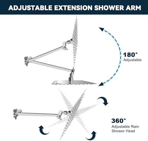 Luxury 8 Square Rain Shower Head with Handheld for Relaxation