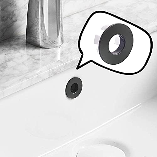 BWE Matte Black Sink Basin Trim Overflow Cover
