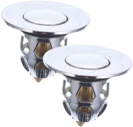 2pcs Bathtub Drain Anti Block Universal Sink Stopper Sturdy Easy to Clean Silver