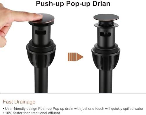 Premium Oil Rubbed Bronze Sink Drain Stopper with Overflow