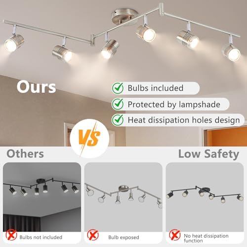 6-Piece 3000K Warm LED Track Lighting Fixtures