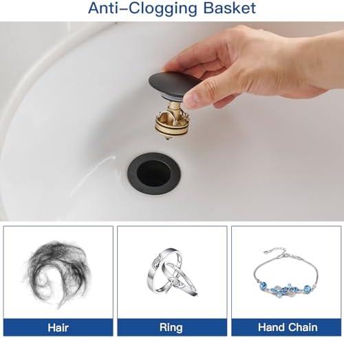 Bathroom Sink Drain with Strainer Basket