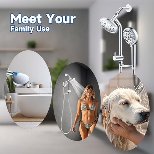 Hygie Rinse Dual Shower Head Combo with 10 Settings