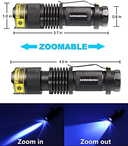 Darkbeam UV 365nm Flashlight 2-Pack Woods lamp Blacklight Anti-Counterfeit ID