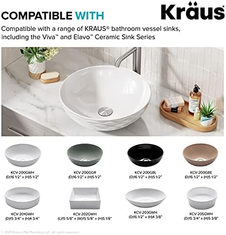 Kraus Bathroom Sink Pop-Up Drain Assembly - Durable and Easy to Use