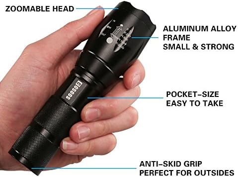 1000 Lumen Tactical Flashlight with 5-Mode Zoom Function zoomable waterproof and durable