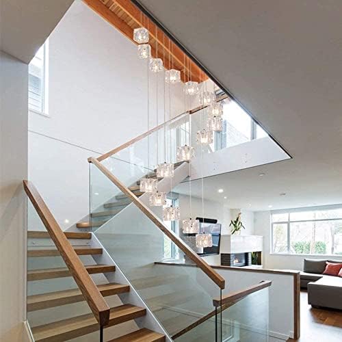 16 or 25 Glass Ball Chandelier for Staircase and Living Room