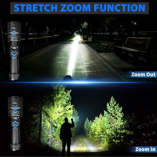 200000 Lumens Rechargeable Flashlight Durable Bright