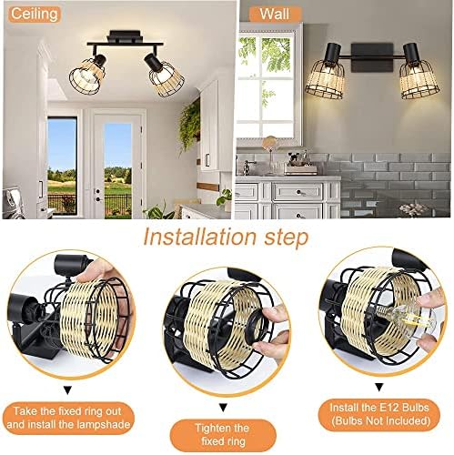 Vintage 2-Light LED Track Lighting Kit