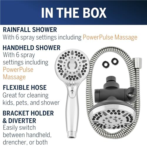 Waterpik 12-Mode 2-in-1 Dual Shower Head System Chromed