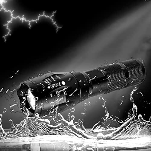 Tactical LED Flashlight 5 Modes 2 Pack Waterproof High Lumens