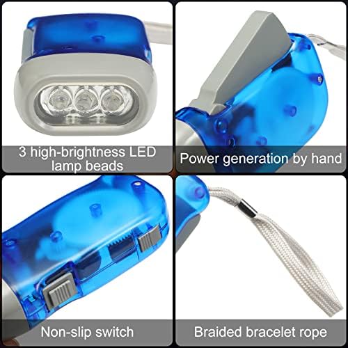 Muddle 24-Piece Hand Crank Flashlight No Battery Self-Powered