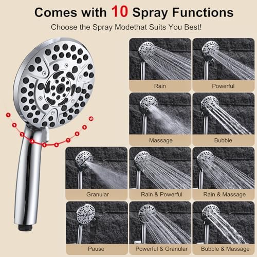 14 Inch High Pressure Rain Shower Head with Handheld Spray Combo