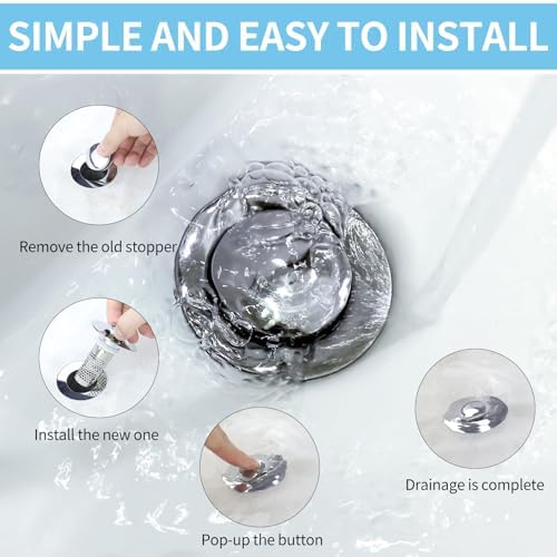 2-Piece Universal Sink Drain Stopper System for US Sinks