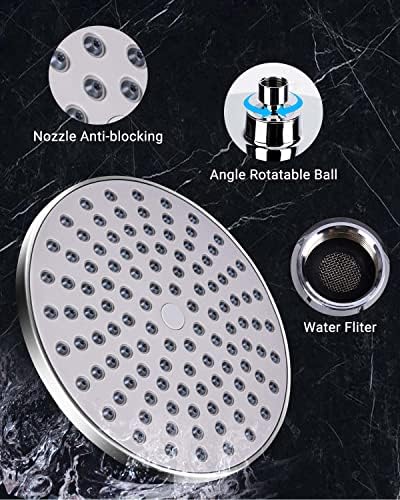 DSCD 8 Inch High Pressure Rainfall Handheld Shower Combo with 60 Inch Hose