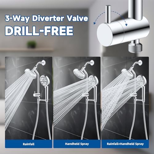 Hygie Rinse Dual Shower Head Combo with 10 Settings