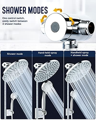 DSCD 8 Inch High Pressure Rainfall Handheld Shower Combo with 60 Inch Hose