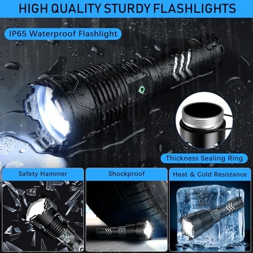 Alifa Rechargeable LED Flashlight Brightest Handheld with 5 Modes