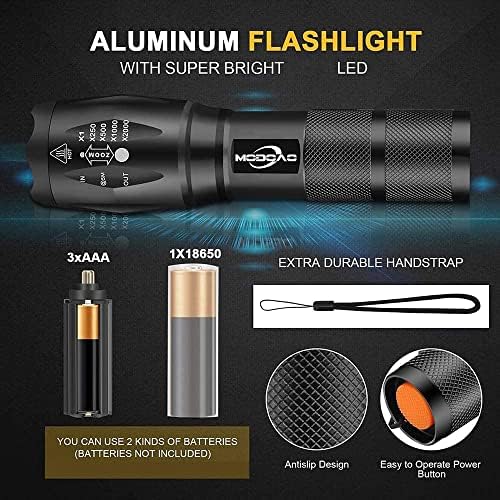 MODOAO 3-Pack Bright Flashlights