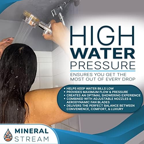 MineralStream TurboFan Handheld Shower for Dry Hair Skin Spa-Grade Experience