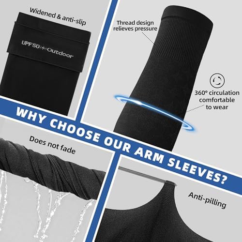 BHYTAKI Cooling Compression Arm Sleeves for Men Women UPF50 Sun Protection