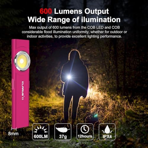 KLarus E5 Pocket Flashlight Dual Light Source EDC Rewind
