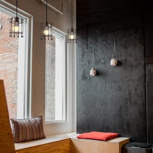 Industrial-Grade Pendant Light - SKIVTGLAMP Dimmable Metal Handle with Black Iron Shade