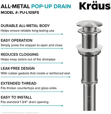 Kraus Extendable Sink Drain Stainless Steel 10 34 Overall Length