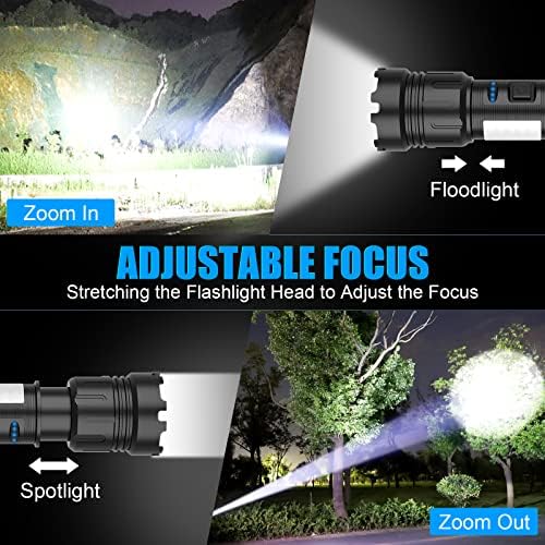 10000 Lumens Magnetic Rechargeable Flashlight for Camping Travel