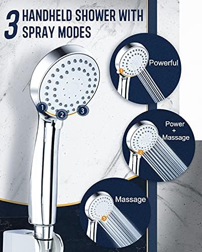 DSCD 8 Inch High Pressure Rainfall Handheld Shower Combo with 60 Inch Hose