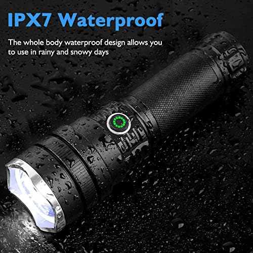 Rechargeable High-Lumen Flashlight with Waterproof Features