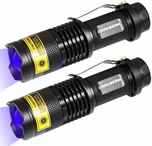 Darkbeam UV 365nm Flashlight 2-Pack Woods lamp Blacklight Anti-Counterfeit ID