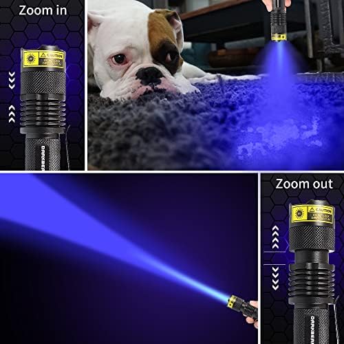 Darkbeam UV 365nm Flashlight 2-Pack Woods lamp Blacklight Anti-Counterfeit ID