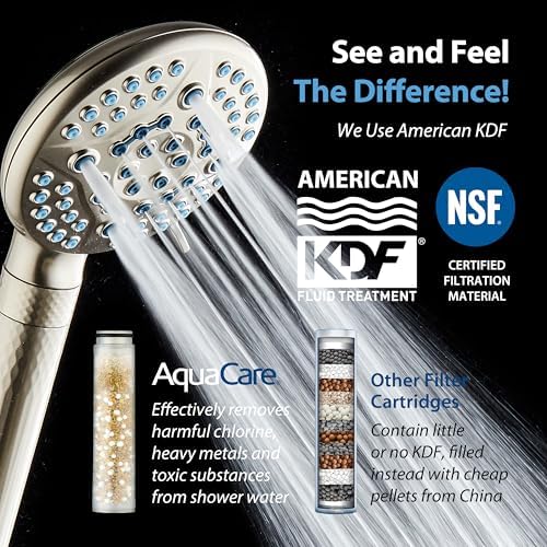 Experience Crystal Clear with AquaCare 4X High Pressure Nickel Shower Head