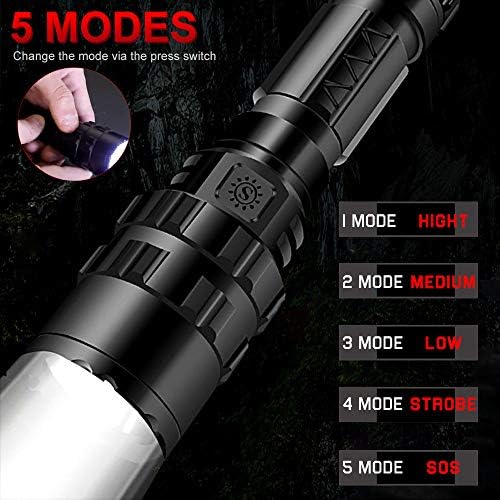 Ultrafire Rechargeable Flashlight - 1000 Lumens 5 Modes Waterproof Compact