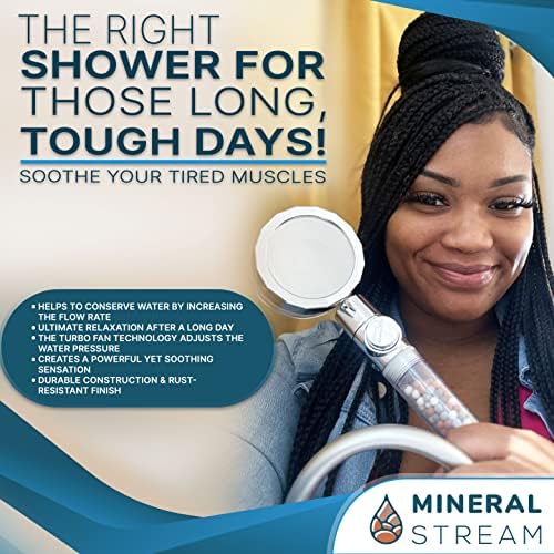 MineralStream TurboFan Handheld Shower for Dry Hair Skin Spa-Grade Experience