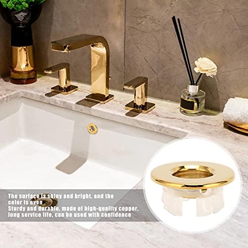 Brass Sink Overflow Cover For Bathrooms Gold 12x06in