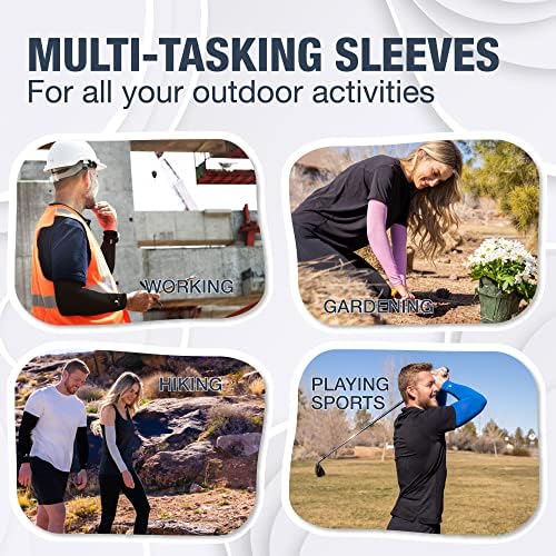 Cooling Arm Sleeves UV Protection Stretch-Fit for Sports