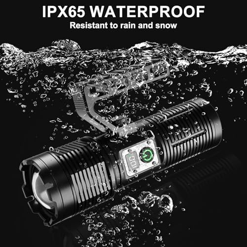 13500 Lumens Zoomable Tactical USB Rechargeable Flashlight for Emergency Use