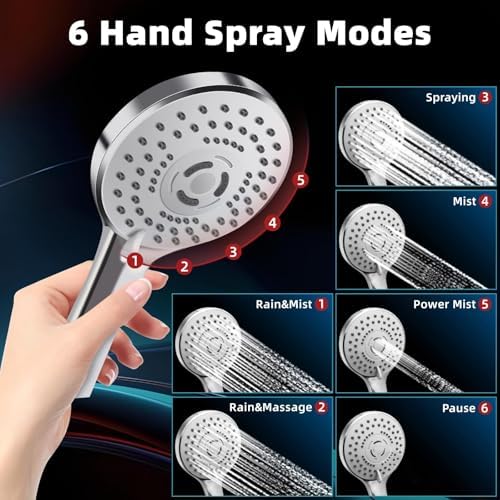 Vivid 10 Adjustable Shower Head Multiple Modes Rainfall All-in-One Bathroom Fixture
