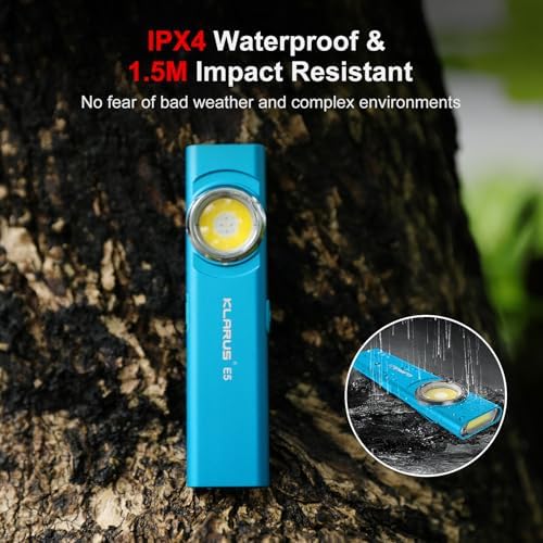 Klarus E5 Pocket Flashlight Rechargeable Dual Light Source IPX4 Waterproof