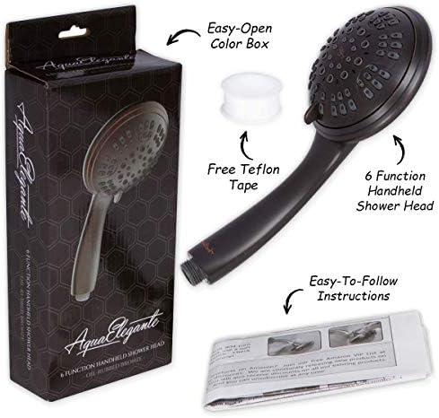 Aqua Elegante Luxury Handheld Shower Head - 6 Functional Rainfall Design