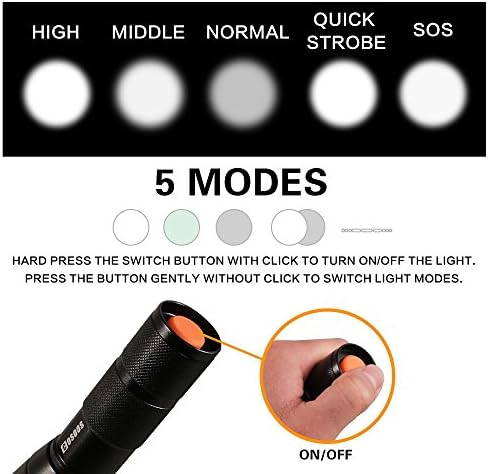 1000 Lumen Tactical Flashlight with 5-Mode Zoom Function zoomable waterproof and durable