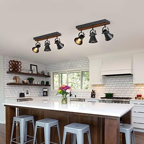 KEESFU 3 Light Track Lighting Kit Black