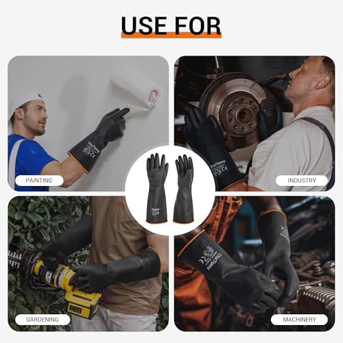 ThxToms Heavy Duty Latex Gloves Chemical Resistant 22 - 1 Pair