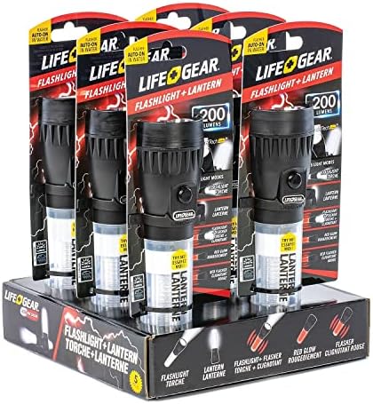 Life Gear LifeGear 78 200-Lumen Floating Flashlight and Lantern Red